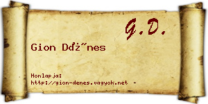 Gion Dénes névjegykártya
